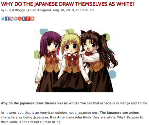 Cur Iapones Delineant Sese Homines Albos?katara:Why do the Japanese Draw Themselves as White?