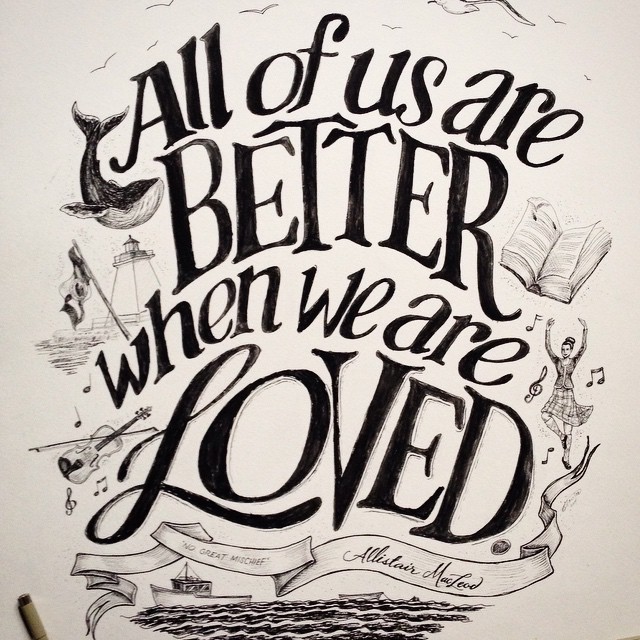 beejaedee:  Recent commission I parted with this morning! 22x30! #illustration #lettering