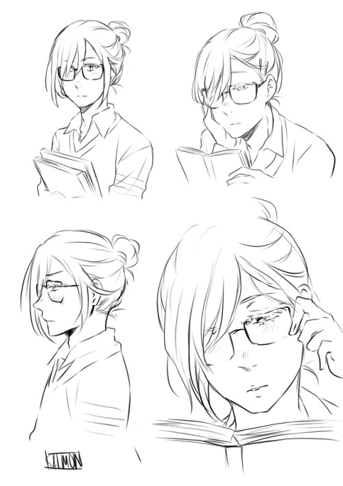 iamatrashfan:iamatrashfan: OtaPliRoy High School AU (mini series lol) //randomly draws Nerdy Yurachka, transfer student from Russia. Even tho he’s a nerd, he is still a fulff ball of anger lol. Loves to read, will bite if got distracted during his reading