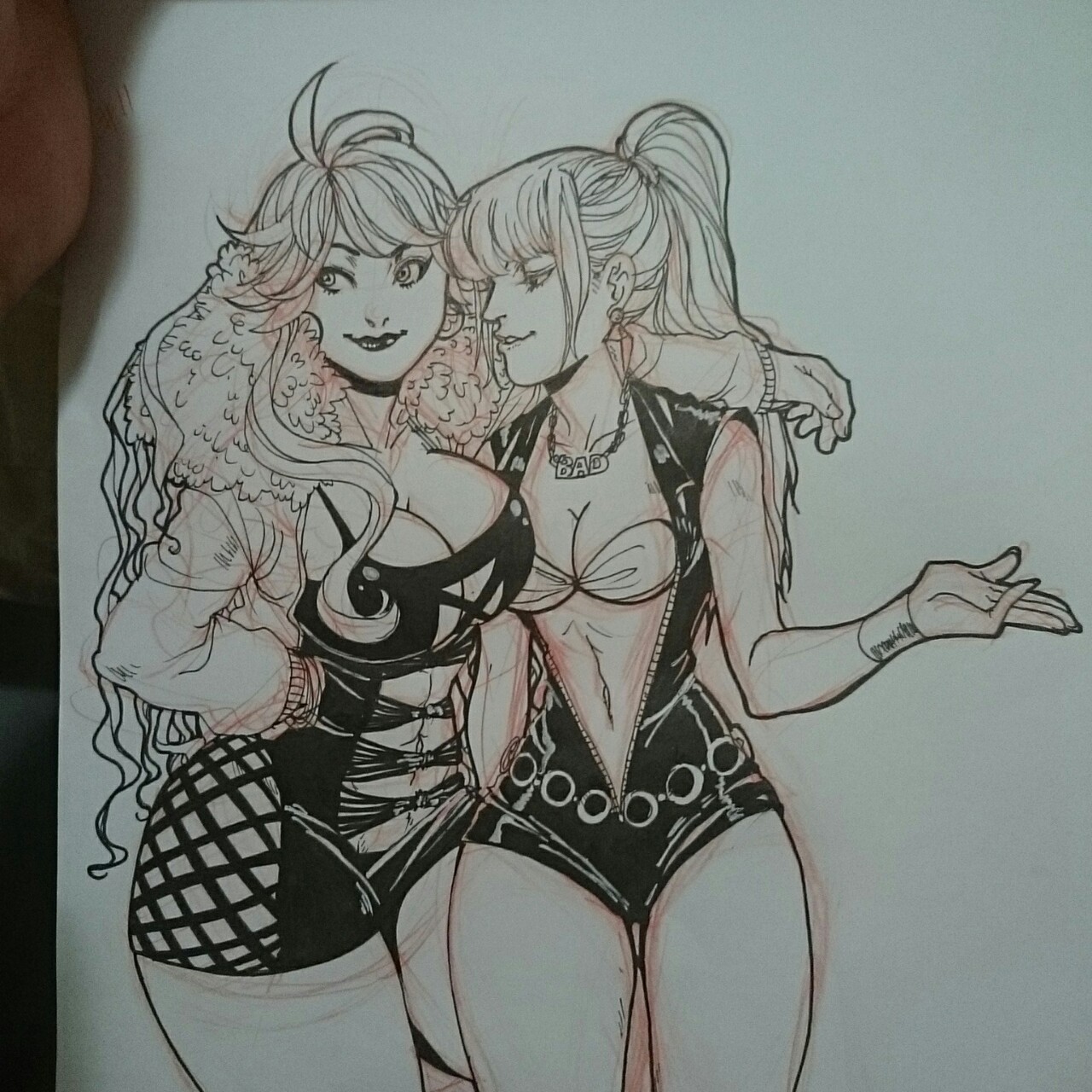 hinoart:  Inktober #12 Hino and Ramu being undercover as hoochies apparently  