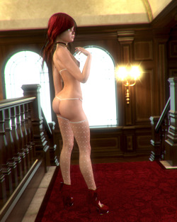 rivaliant:    I couldn’t resist doing a booty shot of Mercedes once again with this outfit and sceneGlad I did, just look at that tweeny booty.   