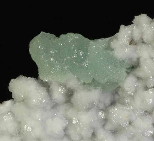 Adamite on Calcite - Kamariza Mines, Lavrion, Attica, Sterea Ellada, Greece