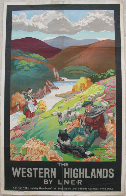 Vintage travel poster of the Western Highlands, Scotland, for the London North Eastern Railway (LNER