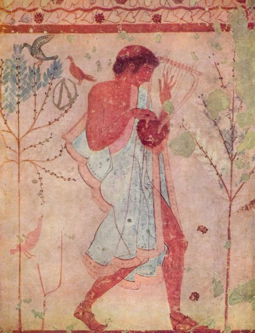 arjuna-vallabha: Musician, etruscan tomb mural