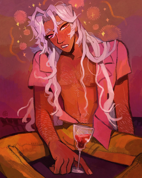 heytherechief:Finished this Aliston I’ve been slowly chipping away at where he’s very drunk because 