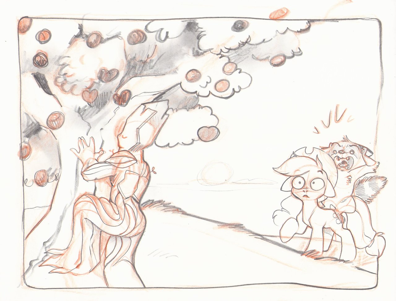 ponyconblindbagcommissions:  “Applejack catching Bloomburg making out with Groot”