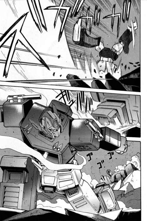 tfwiki:    Today’s aesthetic: Optimus Prime completely wrecking Megatron’s shit in these pages from Naoto Tsushima’s TRANSFORMERS: ALL SPARK manga. This might just be the biggest smackdown Prime’s ever laid on Megs outside of a live-action movie