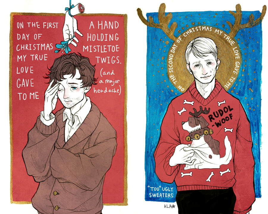 kurolaurantart:  Ha ha they both don’t look particularly happy but HAPPY HOLIDAYS!I