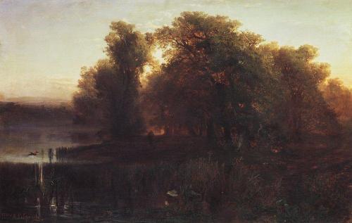 artist-savrasov:  Evening Landscape, 1861, Aleksey Savrasov