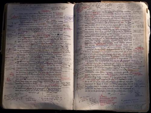 ariesins: macrolit: Susan Sontag’s annotations in her copy of Finnegans Wake. Insane