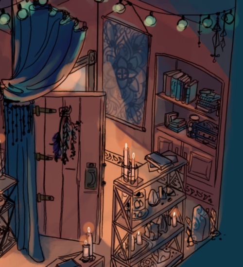 ‘isometric’ room commission from a while back. all the little light details were an utte