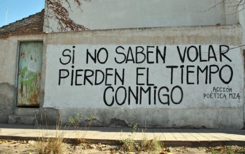 accionpoeticaamerica:  Si no saben volar pierden el tiempo conmigo 