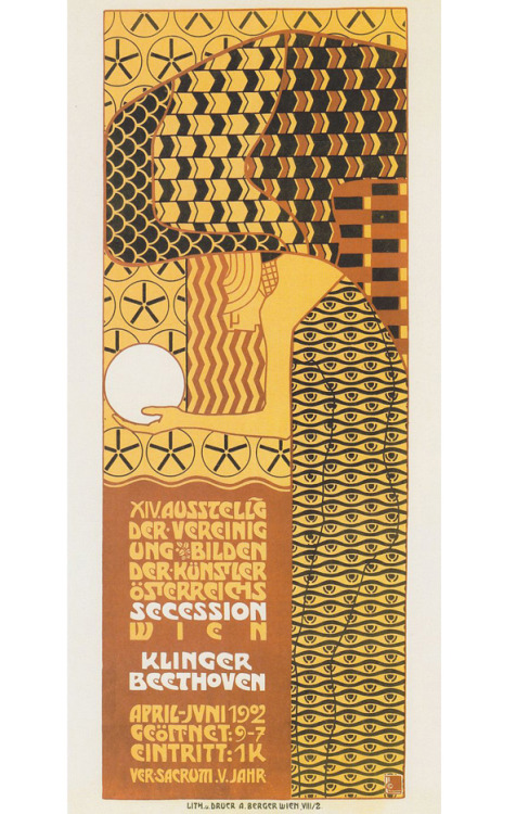 Alfred Roller, exhibition poster, 1902. XIV, Vienna secession. Museum of Applied Arts, Vienna. Via w