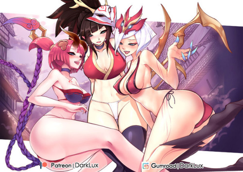 darknesslux: [The Blood Moon] Evelynn, Akali, Elise! Get the reward in next month! : Become a Patron Buy This art work Now !! : Gumroad Nude & NSFW Uncensored version: Here!  ——— Patreon | Gumroad | Pixiv | FaceBook | DeviantArt 