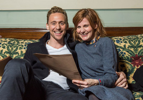 Tom Hiddleston and Loo Brealey behind the scenes of Letters Live, 4th April 2015