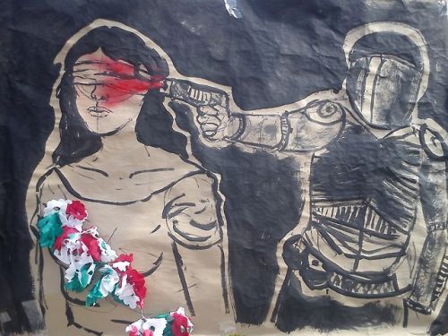 corazondeunmundoenfermo:  A más de dos meses de la desaparición-secuestro de 43 estudiantes normalistas de Ayotzinapa, Bellas Artes se llena de arte y rebeldía. Los seguimos esperando, los seguimos nombrando. Porque los desaparecidos nos faltan a todos.