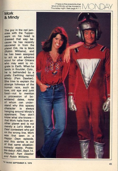 sueb1863: Original Mork & Mindy write-up from the Fall Preview issue of TV Guide, September 9, 1