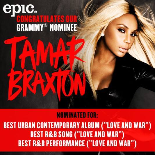 epicrecords:  Congratulations to our girl Tamar Braxton on her THREE Grammy nominations!