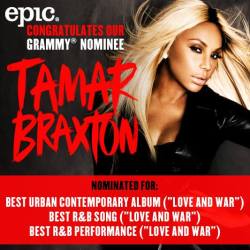 Epicrecords:  Congratulations To Our Girl Tamar Braxton On Her Three Grammy Nominations!