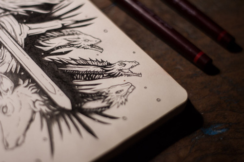 pixalry:  Game of Thrones Moleskin Sketches - Created by Viplov Singh