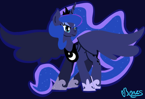 lunadoodle:  So I did another lineless Princess Luna and I love it! It’s my new desktop wallpaper.  <3