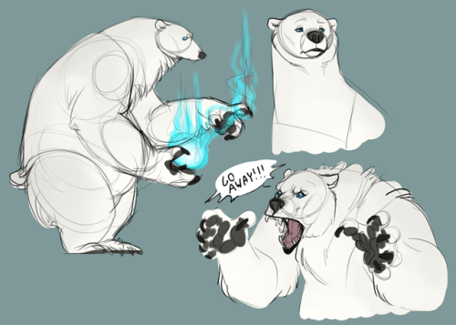 A little doodle study of a potential polar bear fursona I’ve been bouncing around in my head f