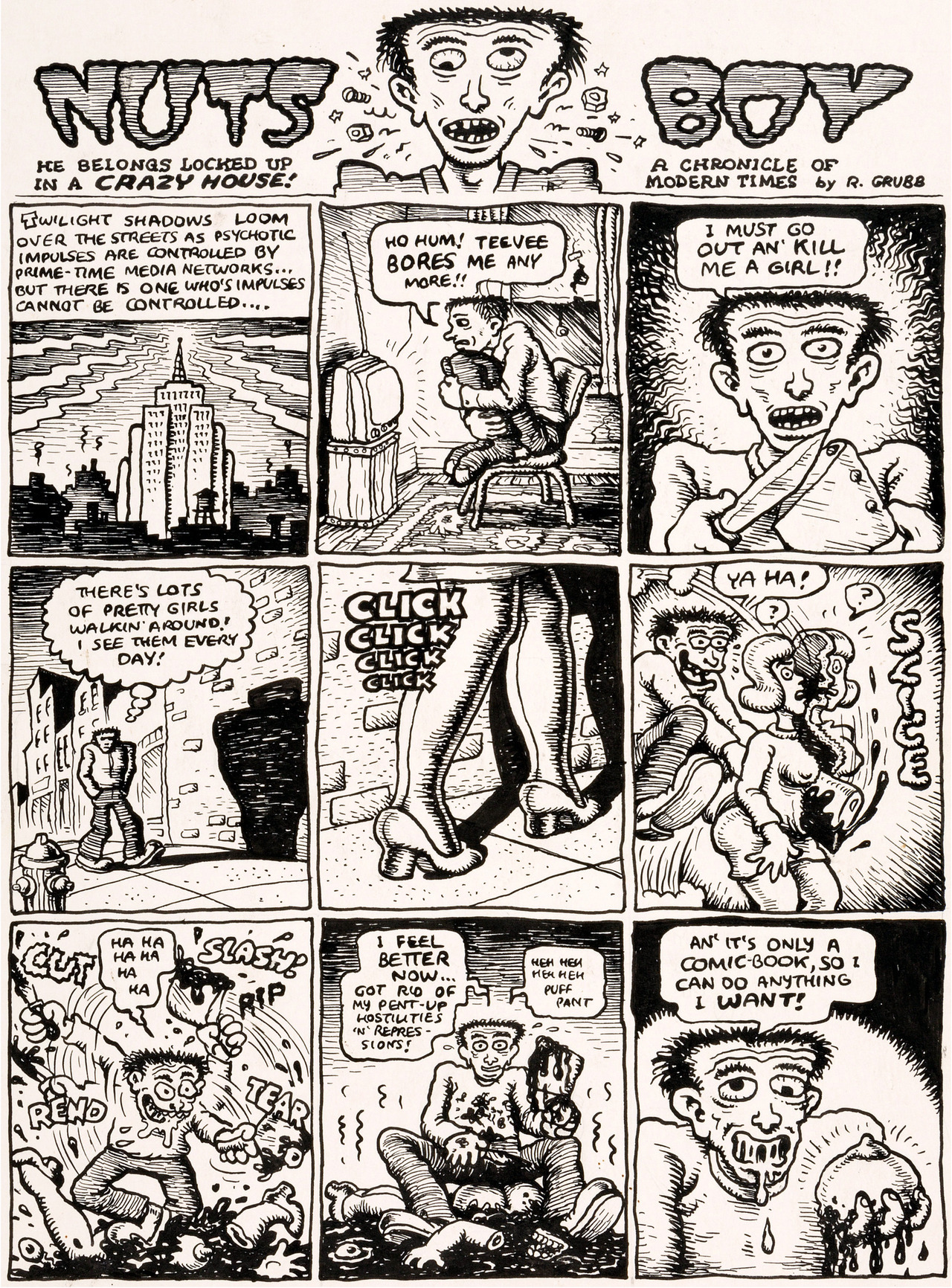 The Bristol Board — Original strip by Robert Crumb from Bogeyman...