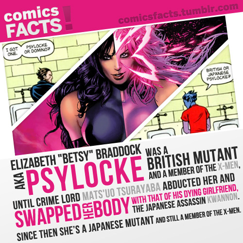 comicsfacts:  The messed up story of Psylocke. Source