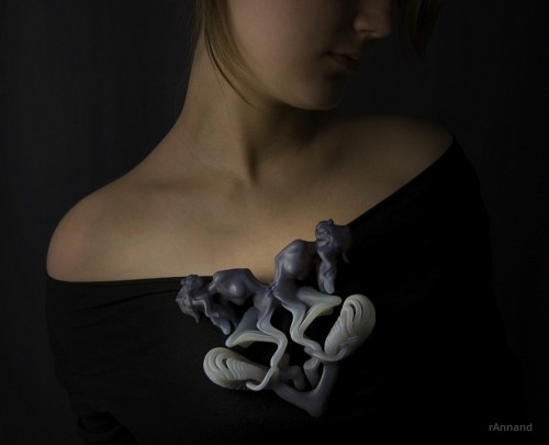 Rorschach jewelry by Rebecca Annand