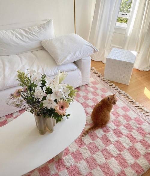 littlealienproducts:    Pink checker rug by   MighStore  