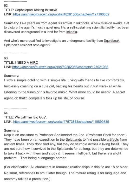 MY LIST OF SPLATOON FANFICTIONS IS EVER GROWING... 