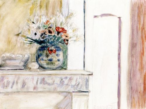 Vase of Flowers on the Mantlepiece, Pierre Bonnard 