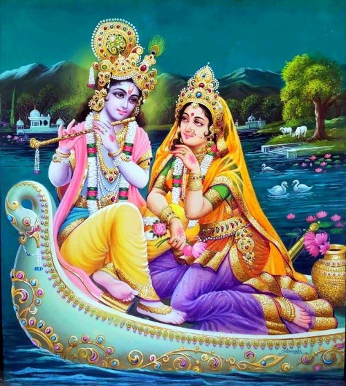 Radha Krishna Nauka Vihar Artist : Nirmala (via The Coronation Art Crafts)