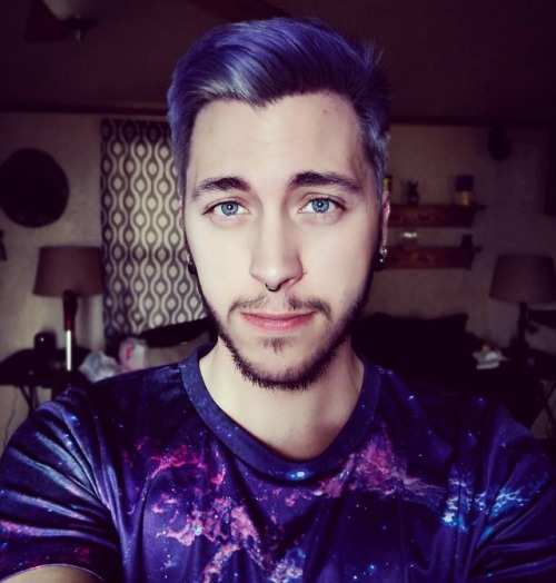 mrdonniedoomsday3:  Everybody has a little bit of sun and moon in em. Today I got the Galaxy running through me.. • • • • • • • #gay #gayguy #gayDude #gayDenver #gaycolorado #gayselfie #gaymen #gaymer #merman #mermanHair #purpleHair #silverHair