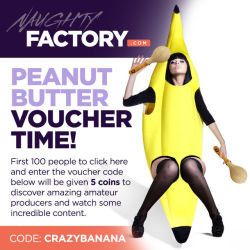 naughtyfactory:  We’re so happy with the response to the NaughtyFactory community that we wanted to give back! Go ahead, click the pic above, register and redeem the free coins. You will be able to navigate the entire site and discover amazing producers