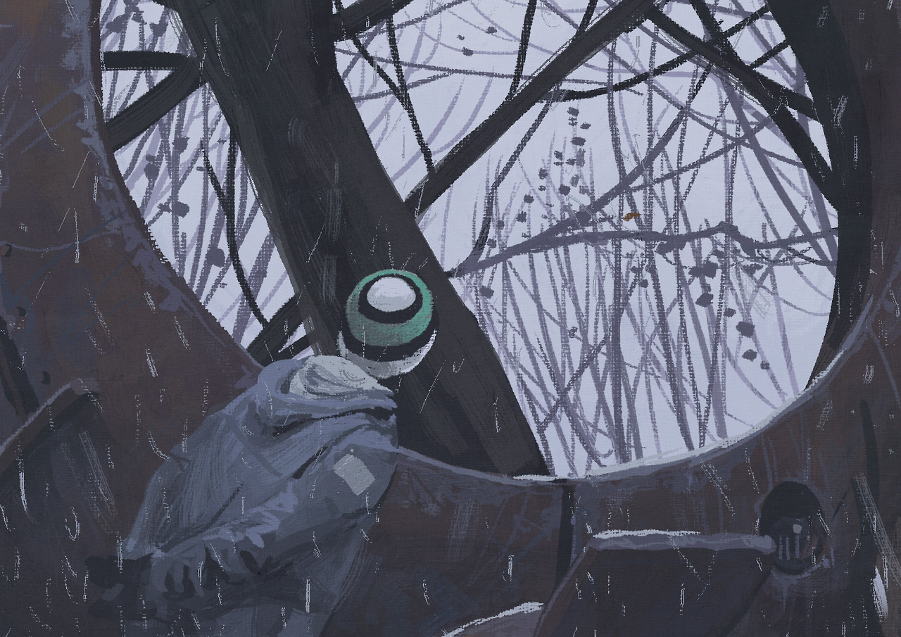 cypulchre:  simonstalenhag:  Novembersnö. &ldquo;I thought… I found a way