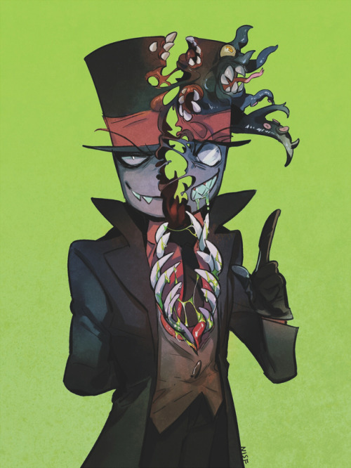 wraith615: [GORE WARNING] [(green)BLOOD WARNING?] [BODY HORROR WARNING] “Welcome, villains!” again it’s all about Black Hat 8D;; p3-Black Hat spits blood…….I think his blood will look greenish like Aliens AND PLEASE DON’T REPOST ANYWHERE ELSE