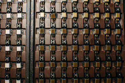 Grado phono cartridges, lined up for action.