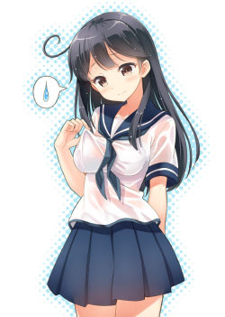 zan66:  anthropomorphization bra hyuuga azuri kantai collection see through seifuku ushio (kancolle) wet clothes | #296459 | yande.re