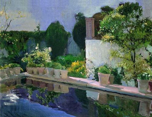 Alberca del Alcazar de Sevilla - Joaquin Sorolla i BastidaImpressionism