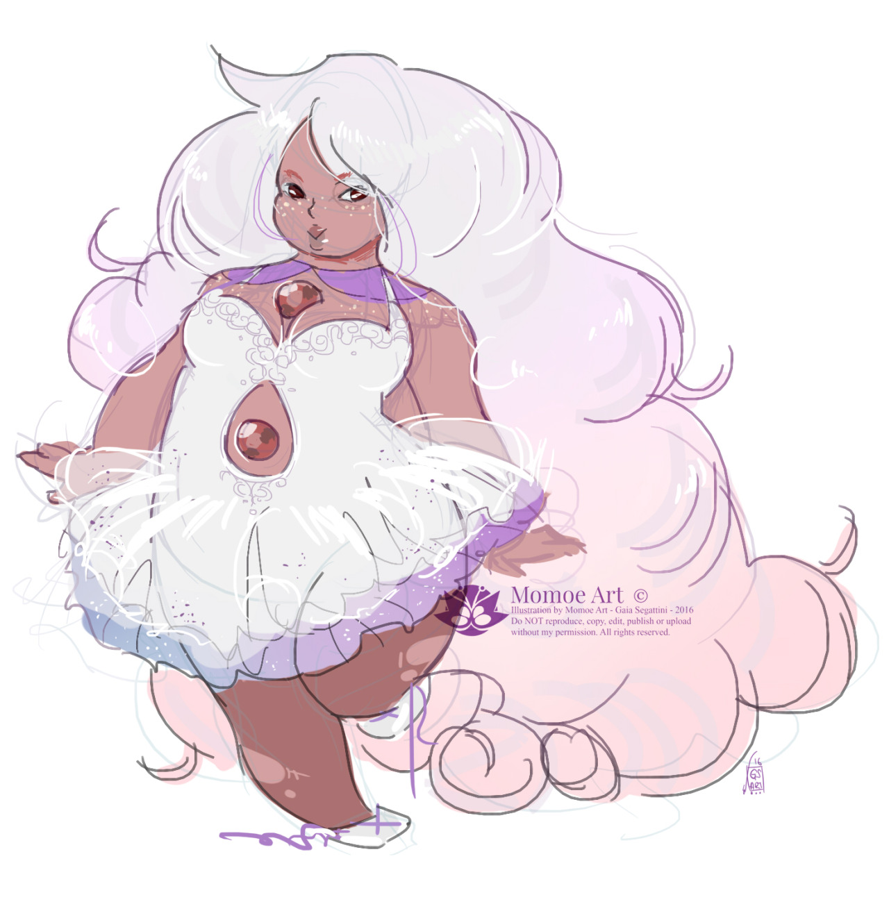 gaiachawn:  (Rose + Amethyst) Smoky Quartz w/ FLUFFY HAIR  