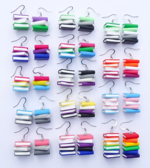 justlgbtthings:sosuperawesome:Pride Book Stack Jewelry and KeychainsShiny Stuff Creations on Etsy i