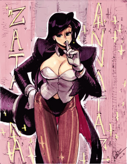 o-8:  Oh, I think I forgot to post this on Tumblr, here is a Zatanna pic I did some time back, and a colored version. 