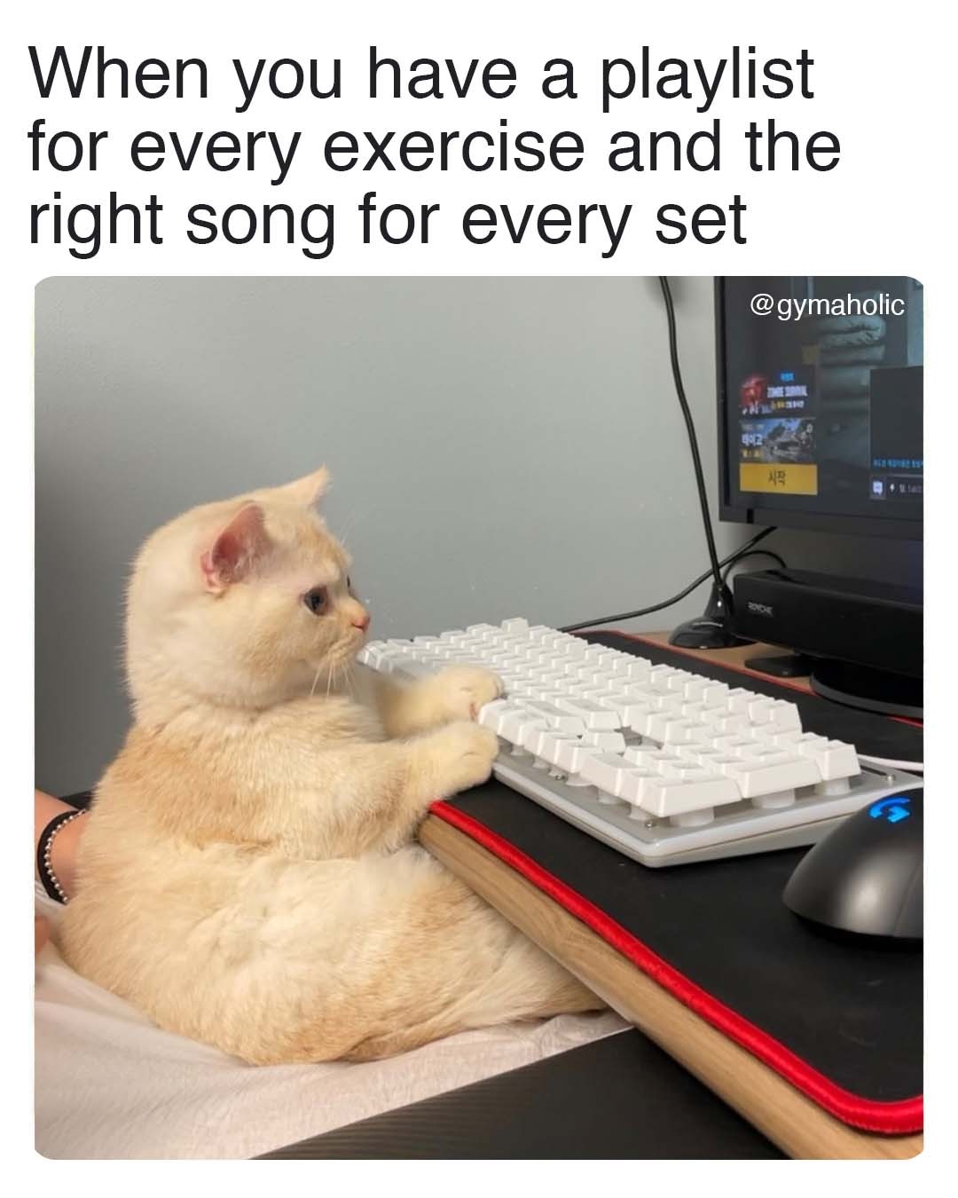 When you have a playlist for every exercise