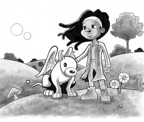 Bobo and Imani - india ink. #illustration #eastravenadventures #comics #kids #allagescomics #science