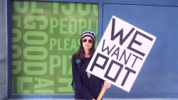 stoner-interrupted:  stoner-interrupted:  I saw a man today at the weed march in Toronto with these signs and on my way home I asked him for one haha »weed march02/05/15  I just… Love everything about this fucking picture! hahahaWE WANT POT