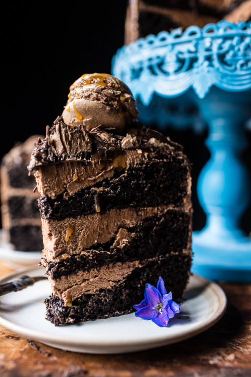 do-not-touch-my-food:  Chocolate Bourbon Caramel Macaron Cake