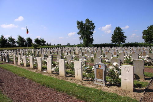 belgian and british & commonwealth soldiers buried side by side belgian military cemetery in wes