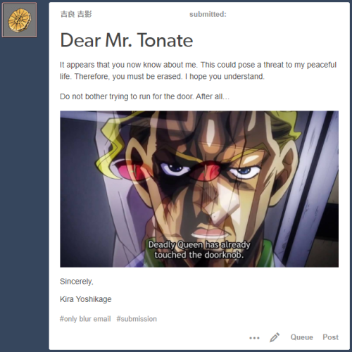 Insert Yoshikage Kira copypasta here* : r/tumblr