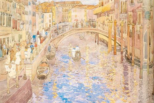  Maurice Prendergast - Venetian Canal Scene (1898-1899) 